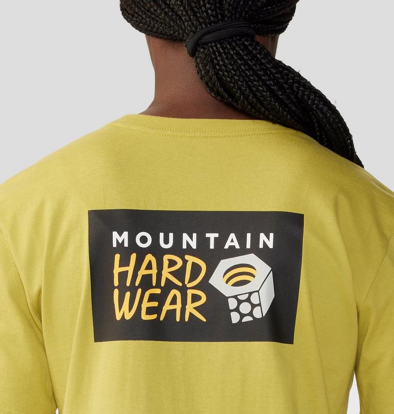 Women's MHW Logo in a Box Short Sleeve, Color: Bright Olive, image 5