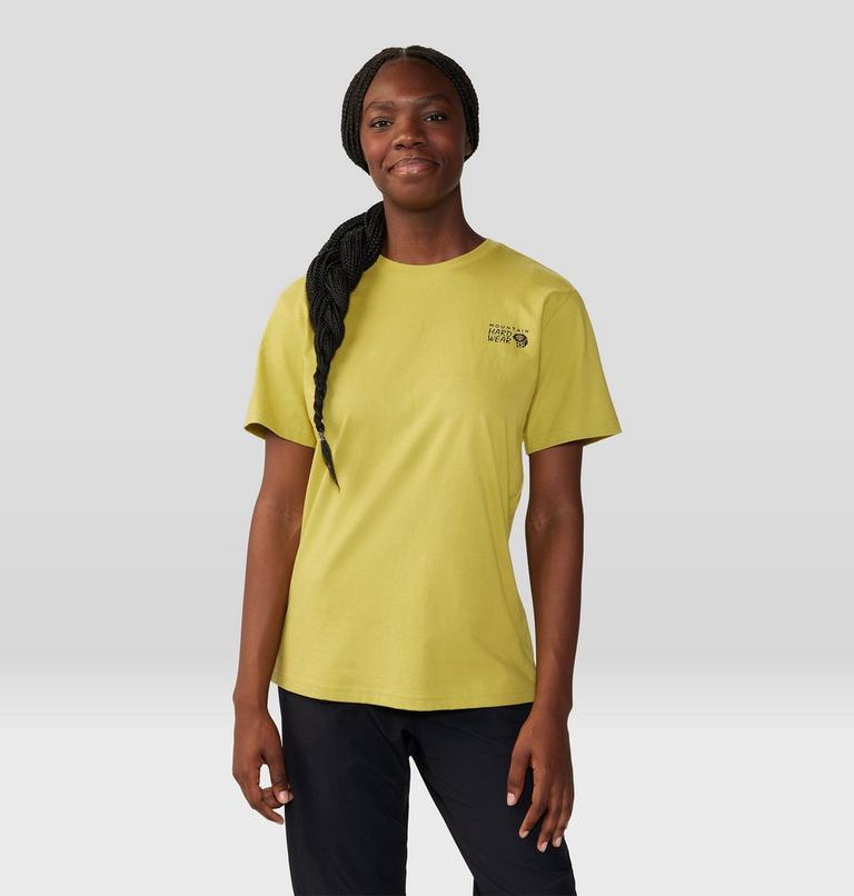 Women's MHW Logo in a Box Short Sleeve, Color: Bright Olive, image 1