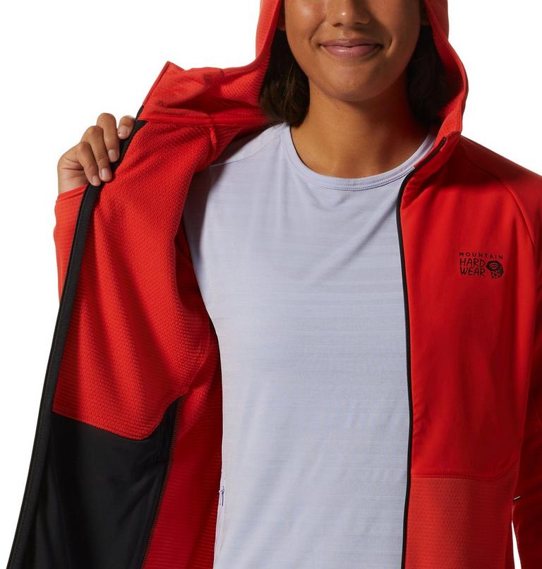 Women's Stratus Range Full Zip Hoody, Color: Summit Red, image 6