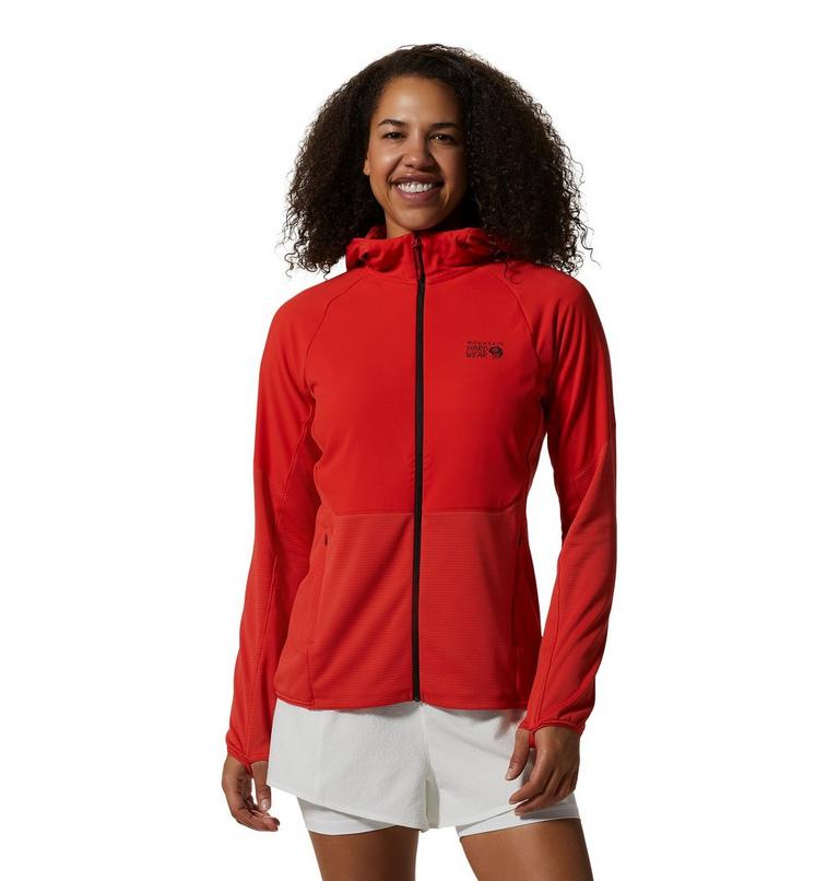 Women's Stratus Range Full Zip Hoody, Color: Summit Red, image 1