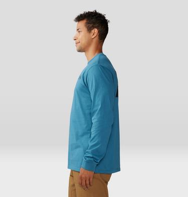 Men's Box Logo Long Sleeve, Color: Baltic Blue, image 3