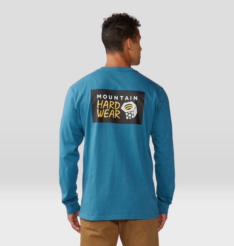 Men's Box Logo Long Sleeve, Color: Baltic Blue, image 2