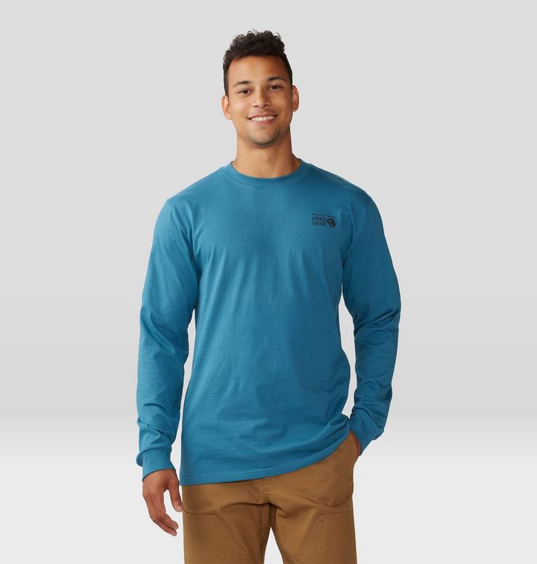 Men's Box Logo Long Sleeve, Color: Baltic Blue, image 1
