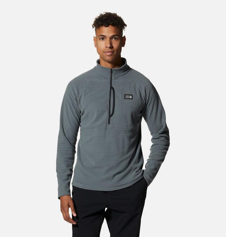 Chandail à demi-fermeture éclair Summit Grid Homme, Color: Foil Grey, image 1