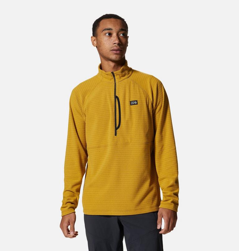 Chandail à demi-fermeture éclair Summit Grid Homme, Color: Desert Yellow, image 1