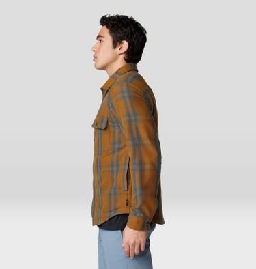Men's Outpost Long Sleeve Lined Shirt, Color: Golden Brown Highball Plaid, image 3