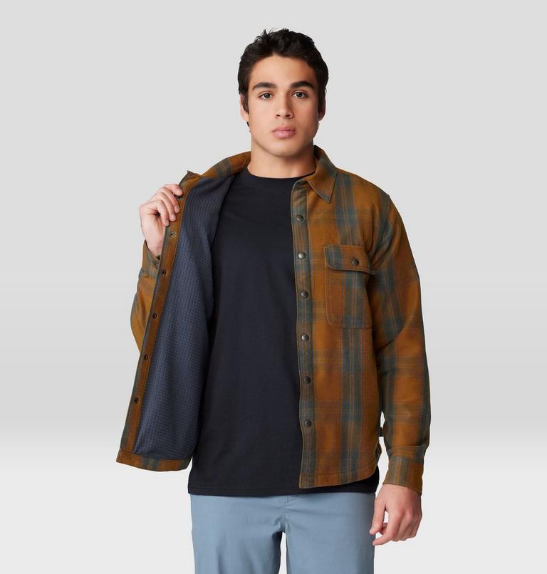 Men's Outpost Long Sleeve Lined Shirt, Color: Golden Brown Highball Plaid, image 5