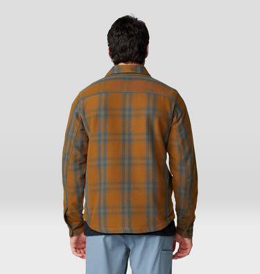 Men's Outpost Long Sleeve Lined Shirt, Color: Golden Brown Highball Plaid, image 2