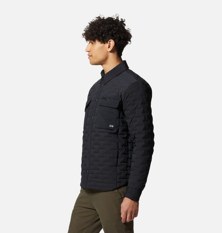 Men's Stretchdown Light Shacket, Color: Black, image 3