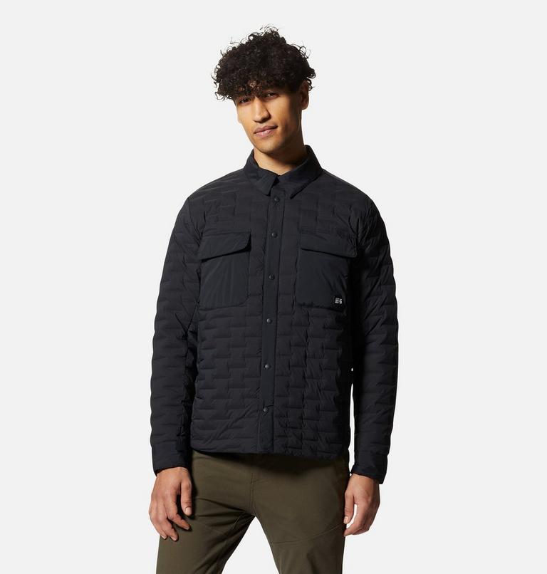 Men's Stretchdown Light Shacket, Color: Black, image 1