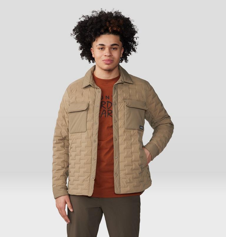 Men's Stretchdown Light Shacket, Color: Trail Dust, image 5