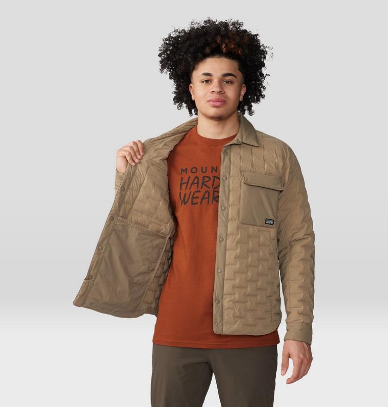 Men's Stretchdown Light Shacket, Color: Trail Dust, image 6