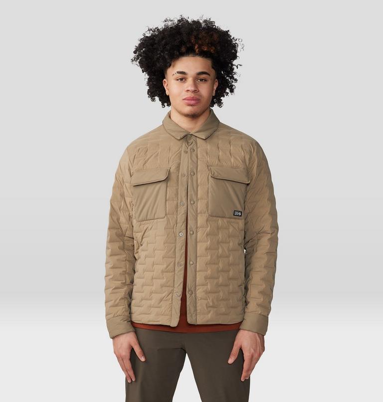 Men's Stretchdown Light Shacket, Color: Trail Dust, image 7