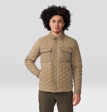 Men's Stretchdown Light Shacket, Color: Trail Dust, image 1