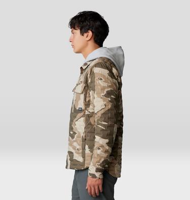 Men's Stretchdown Light Shacket, Color: Badlands Snowdrifts Print, image 7