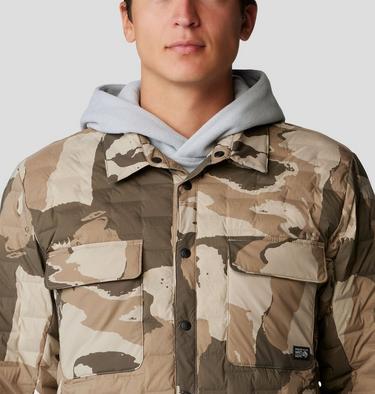 Men's Stretchdown Light Shacket, Color: Badlands Snowdrifts Print, image 8