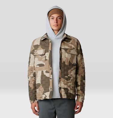 Men's Stretchdown Light Shacket, Color: Badlands Snowdrifts Print, image 5