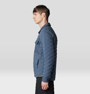 Men's Stretchdown Light Shacket, Color: Moon Blue, image 3