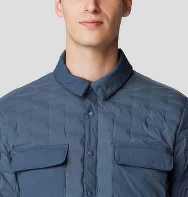 Men's Stretchdown Light Shacket, Color: Moon Blue, image 4