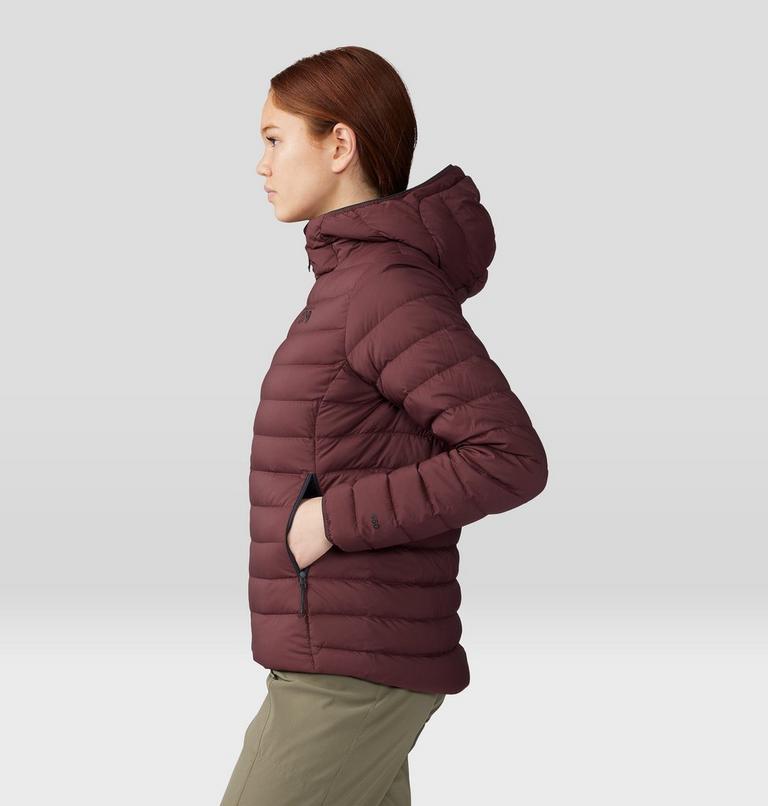 Women's Deloro Down Full Zip Hoody, Color: Washed Raisin, image 3