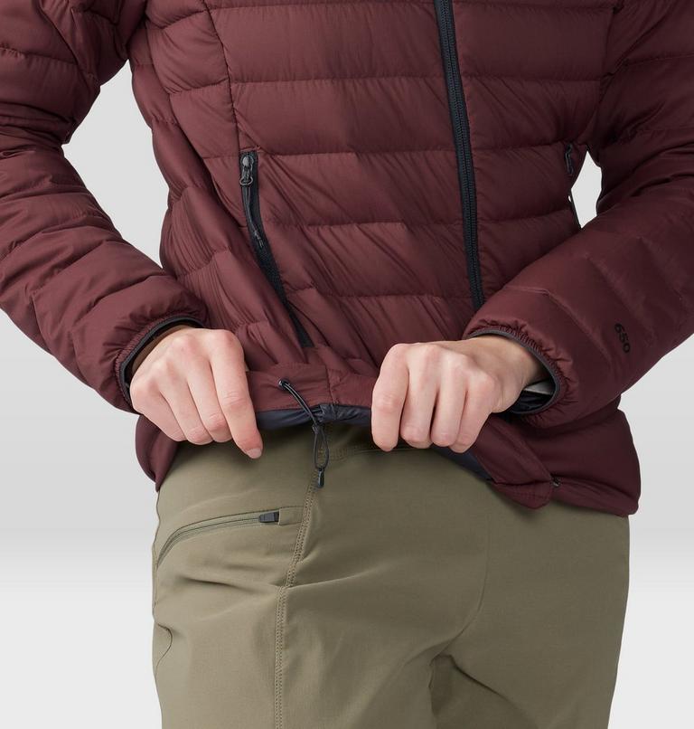 Women's Deloro Down Full Zip Hoody, Color: Washed Raisin, image 7