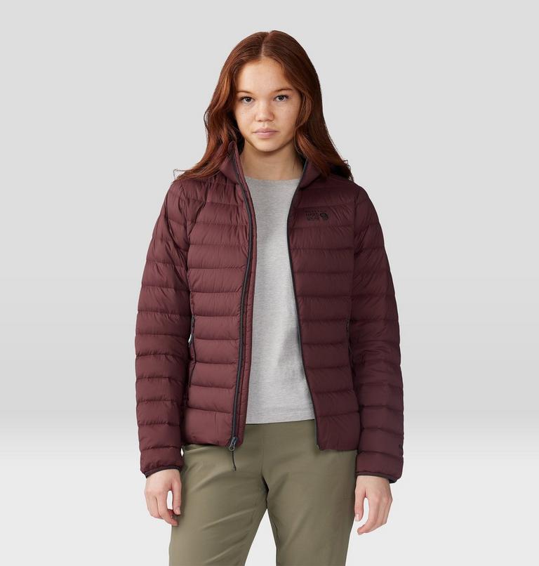 Women's Deloro Down Full Zip Hoody, Color: Washed Raisin, image 9