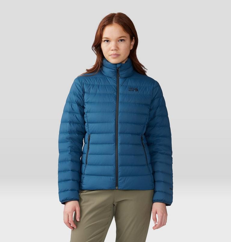 Women's Deloro Down Jacket, Color: Dark Caspian, image 1