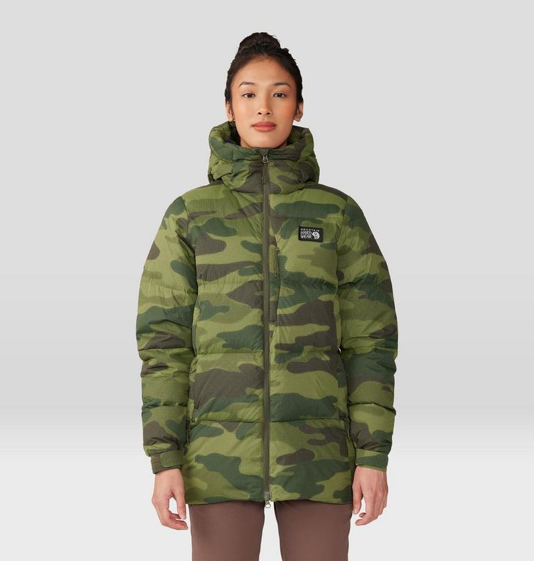 Women's Nevadan Down Parka, Color: Dark Pine Camo Print, image 1