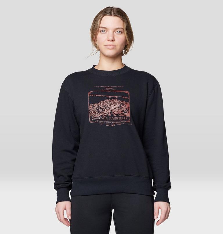 Women's MHW Logo Pullover Crew, Color: Black, image 1