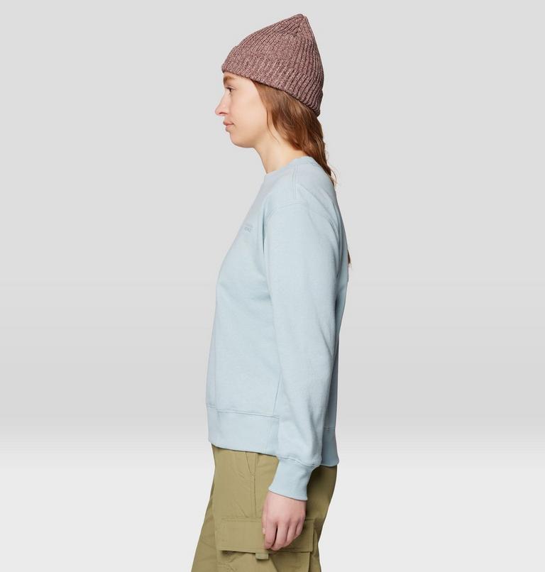 Women's MHW Logo Pullover Crew, Color: Ice Shadow, image 3