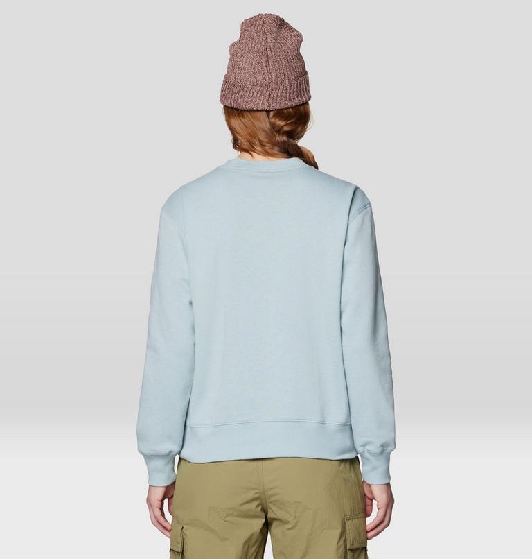 Women's MHW Logo Pullover Crew, Color: Ice Shadow, image 2