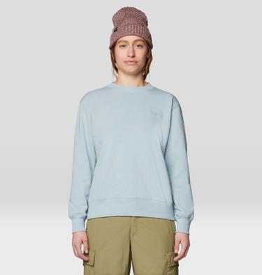 Women's MHW Logo Pullover Crew, Color: Ice Shadow, image 1