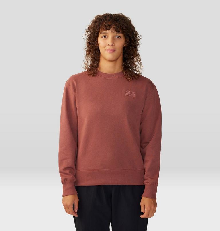 Women's MHW Logo Pullover Crew, Color: Clay Earth, image 1
