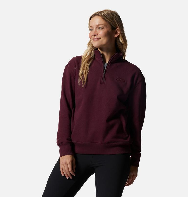 Women's MHW Logo 1/4 Zip, Color: Cocoa Red, image 5