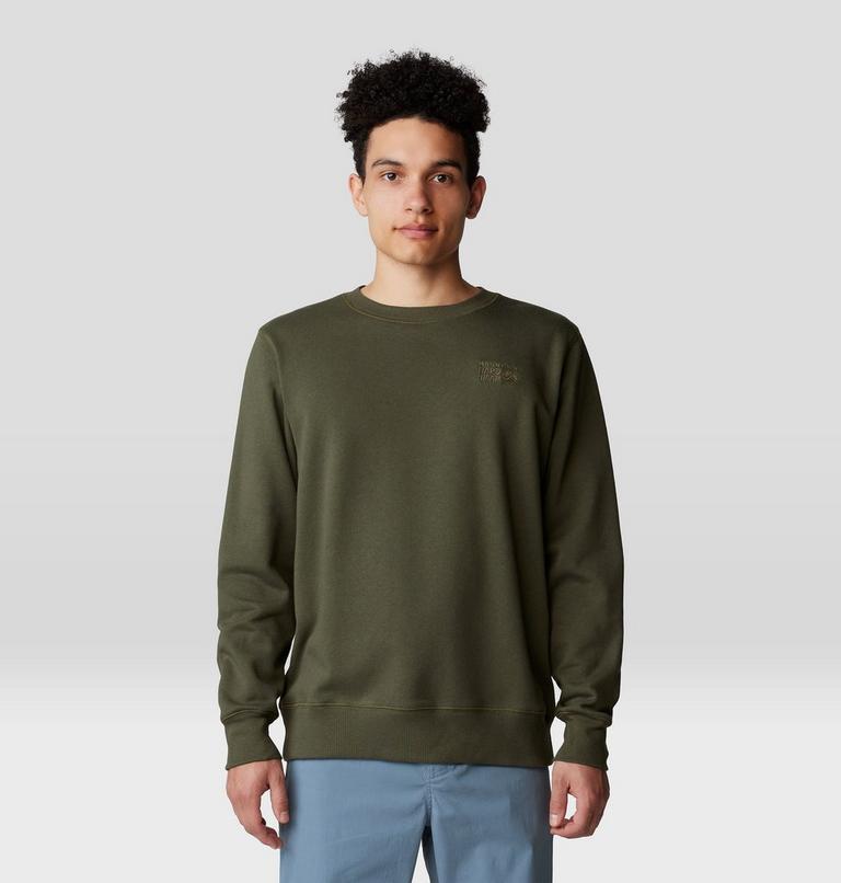 Men's MHW Logo Pullover Crew, Color: Dark Pine, image 1