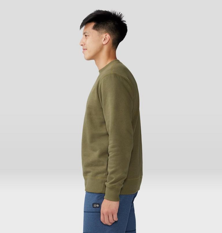 Men's MHW Logo Pullover Crew, Color: Combat Green, image 3