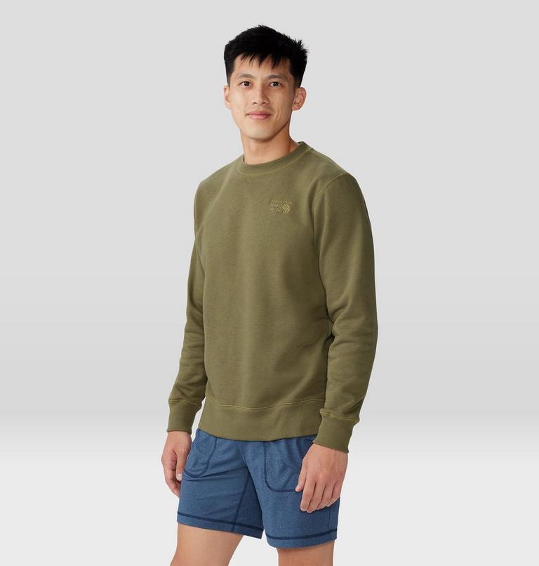 Men's MHW Logo Pullover Crew, Color: Combat Green, image 6