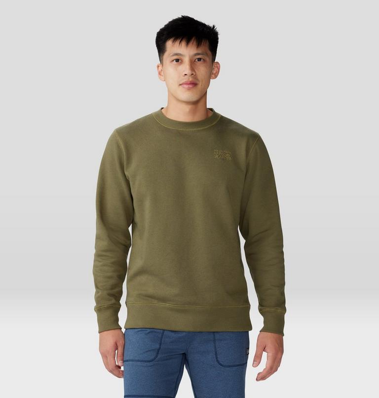 Men's MHW Logo Pullover Crew, Color: Combat Green, image 1