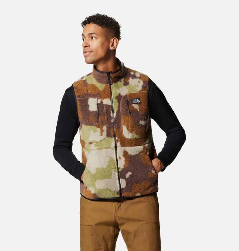 Men's HiCamp Fleece Vest, Color: Corozo Nut Pines Camo, image 1