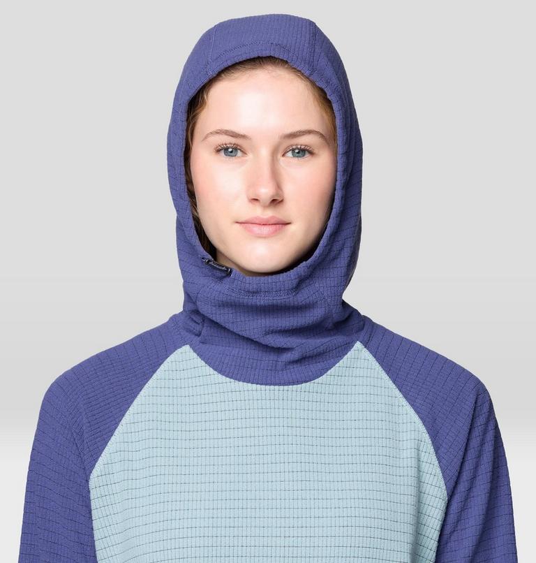 Women's Summit Grid Tunic Hoody, Color: Ice Shadow, Lapis Dusk, image 5