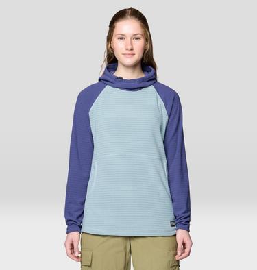 Women's Summit Grid Tunic Hoody, Color: Ice Shadow, Lapis Dusk, image 9