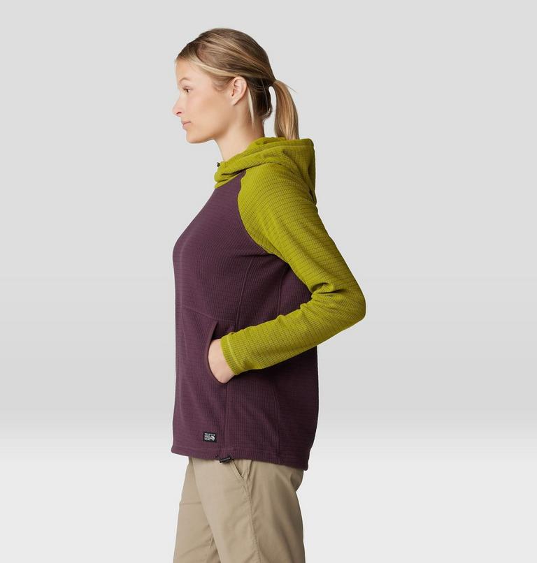 Women's Summit Grid Tunic Hoody, Color: Blackberry, Python Green, image 3