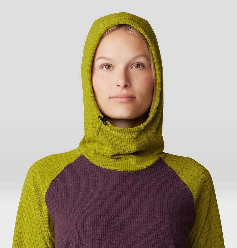 Women's Summit Grid Tunic Hoody, Color: Blackberry, Python Green, image 4