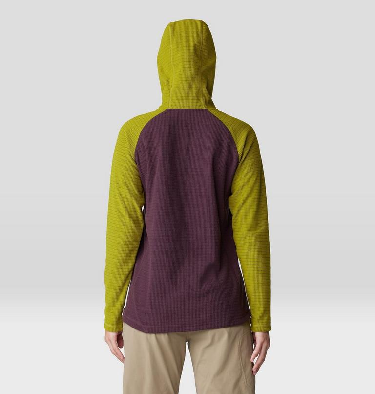Women's Summit Grid Tunic Hoody, Color: Blackberry, Python Green, image 2