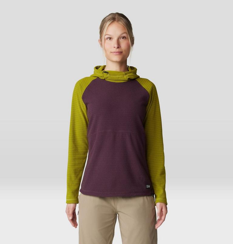 Women's Summit Grid Tunic Hoody, Color: Blackberry, Python Green, image 1