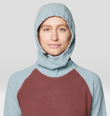 Women's Summit Grid Tunic Hoody, Color: Bourbon Brown, Ice Shadow, image 8