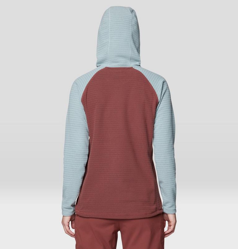 Women's Summit Grid Tunic Hoody, Color: Bourbon Brown, Ice Shadow, image 2