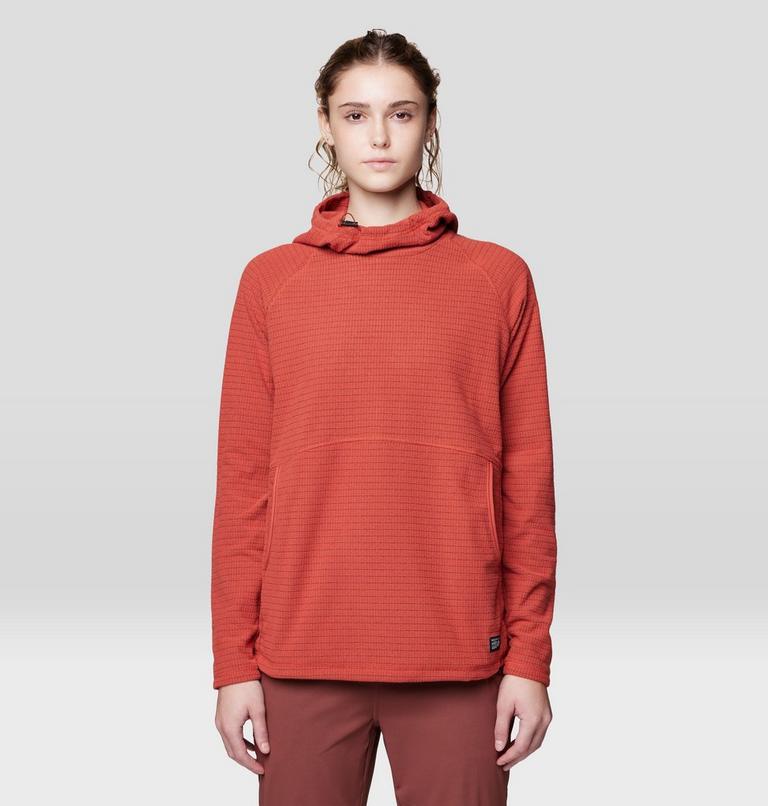 Women's Summit Grid Tunic Hoody, Color: Mars Red, image 1