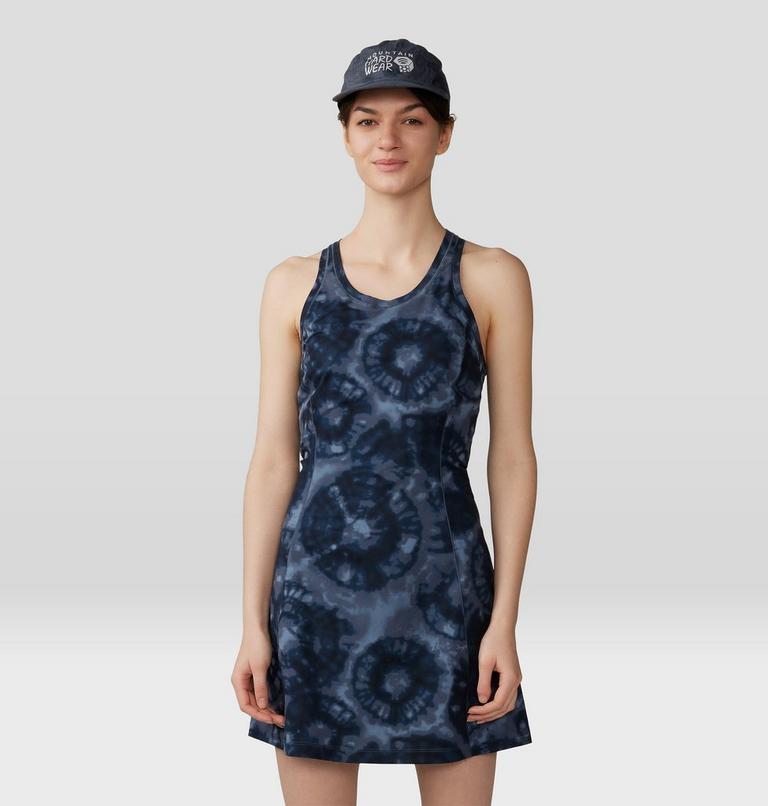 Women's Mountain Stretch Dress, Color: Blue Slate Spore Dye Print, image 7