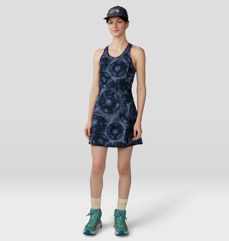 Women's Mountain Stretch Dress, Color: Blue Slate Spore Dye Print, image 8